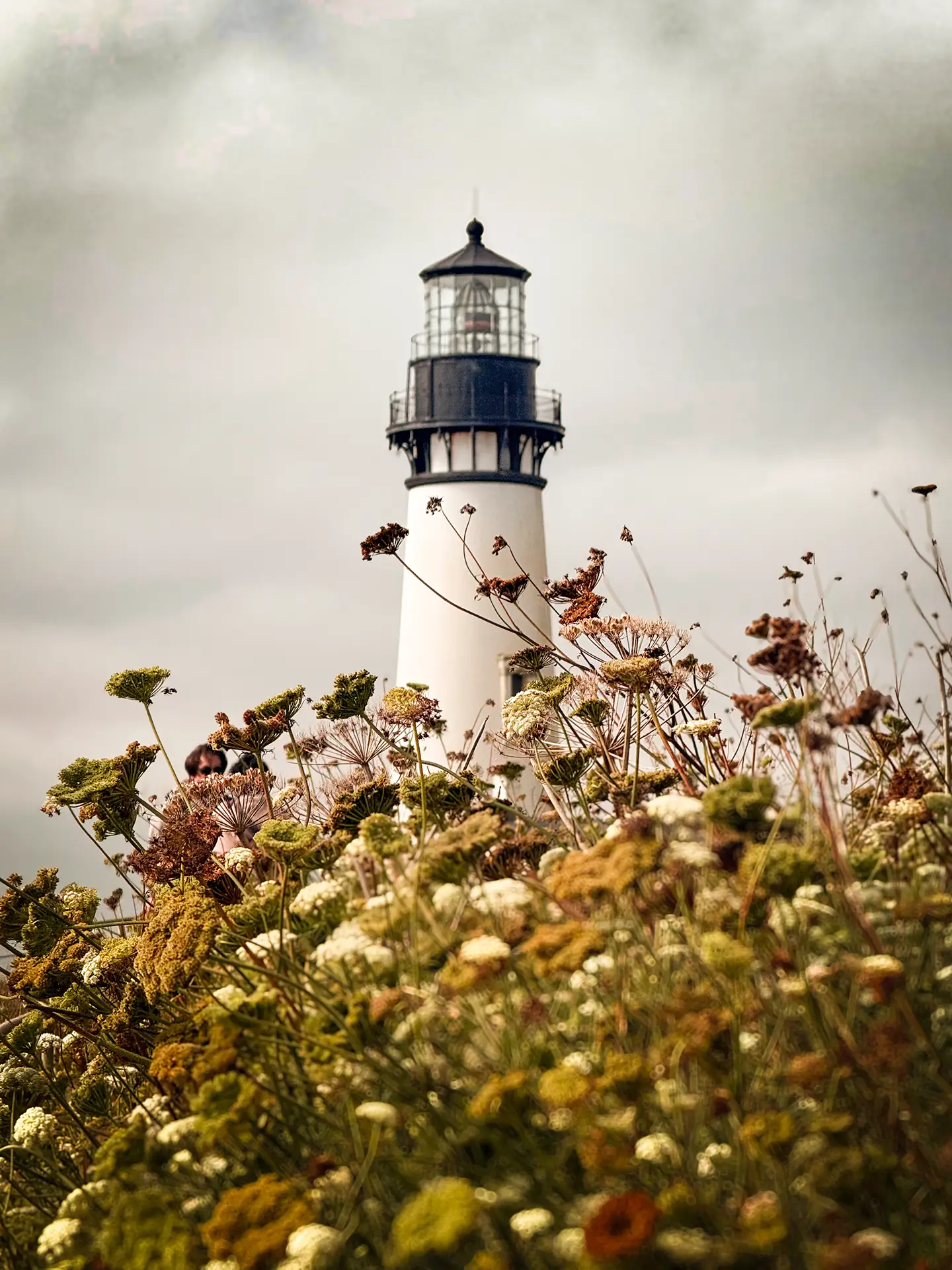 Yaquina Head Lighthouse in Newport, Oregon in the fall season